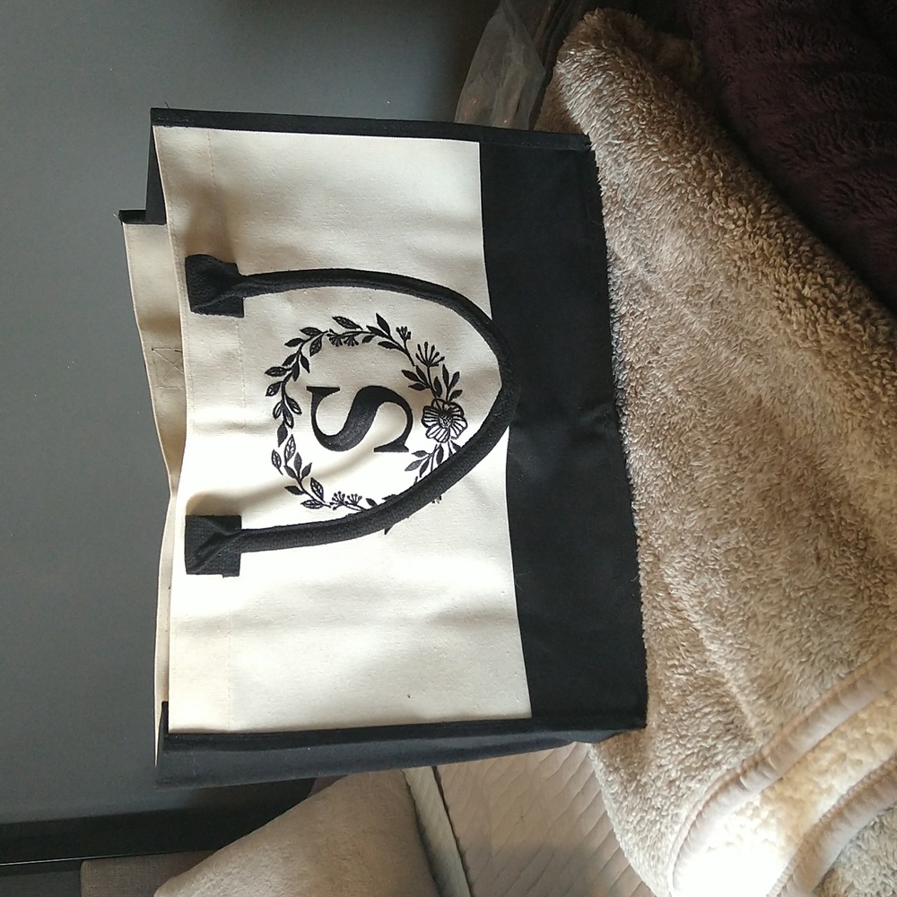 Personalized S Canvas Beach Tote